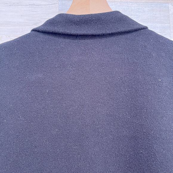 J CREW Sweater Blazer Coat Black Button Up Slim Fit Cotton Stretch Womens XS - Picture 4 of 7